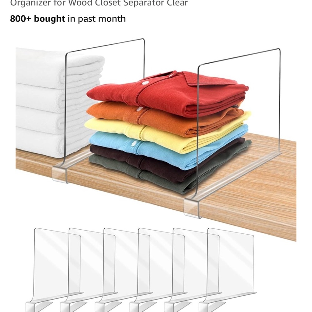 9 Acrylic Clear Closet Shelf Dividers